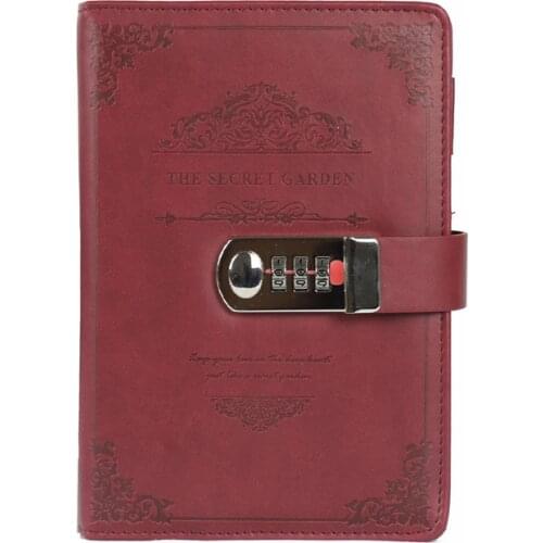 32K PU Leather Diary With Lock Planner Password Retro Notebooks And Journals Agenda Note Book For School Notebooks Supplies