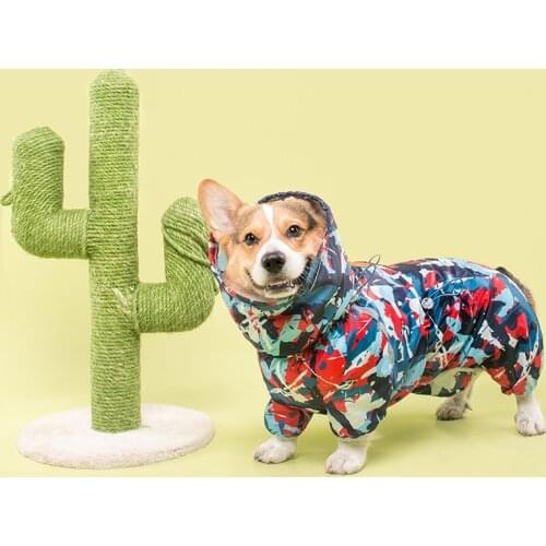 Welsh Corgi Dog Raincoat Jumpsuit Pet Clothing Waterproof Dog Clothes Golden Retriever Rain Jacket Costume Pet Outfit Rainwear