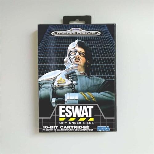 E-SWAT City Under Siege - EUR Cover With Retail Box 16 Bit MD Game Card for Sega Megadrive Genesis Video Game Console