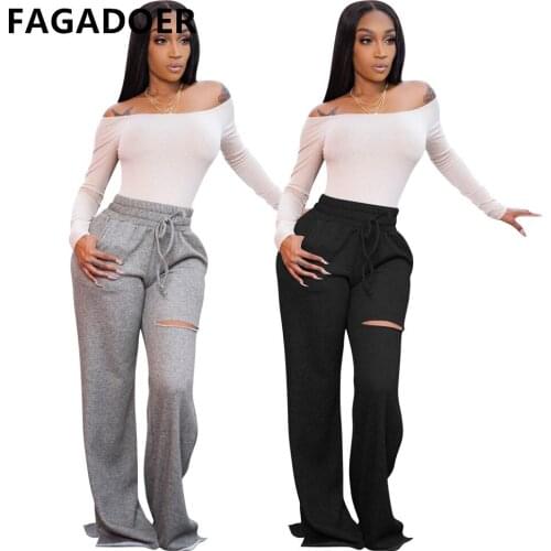 FAGADOER Women's Wide Trousers