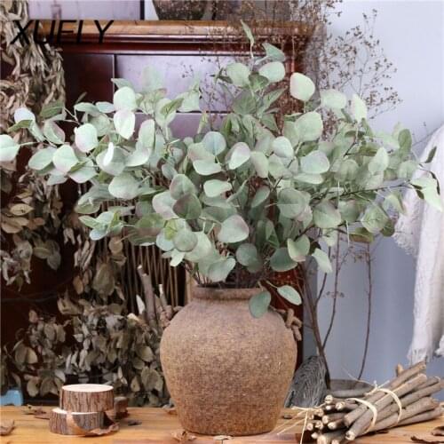 Artificial plants Eucalyptus Leaf Simulation Money Leaf Fake Plants Leaves Arrangement Flower Accessories Home Garden Decoration