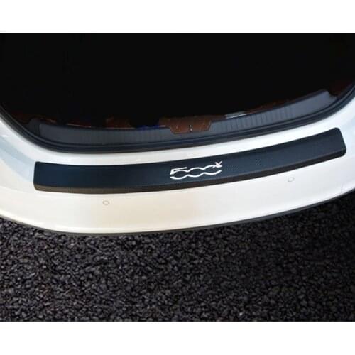 PU leather Carbon fiber Styling After guard Rear Bumper Trunk Guard Plate For Fiat 500x Car Accessories