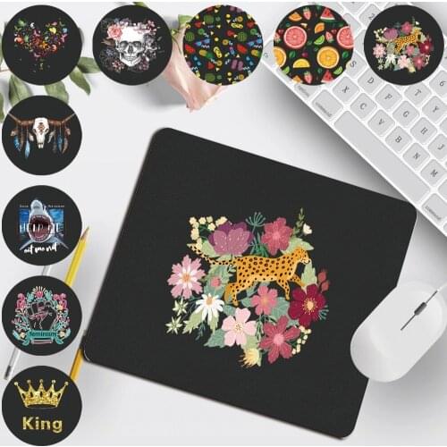 Mouse Pad Small Gaming Gamer Table Mat Anti-slip Computer Mousepad PU Leather Black and Simple Color Pattern Series Mouse Mat