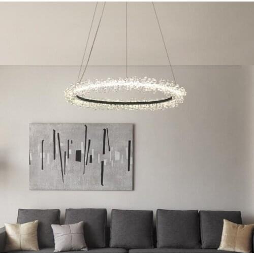 Living room lamp Nordic restaurant chandelier Simple LED chandelier showroom bedroom personality bar creative crystal lamps led