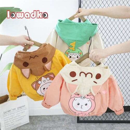 Lawadka Spring Autumn Jackets For Girls Boy Cute Cartoon Baby Clothes Zipper Kids Girl Coat Fashion Hooded Childrens Outerwear