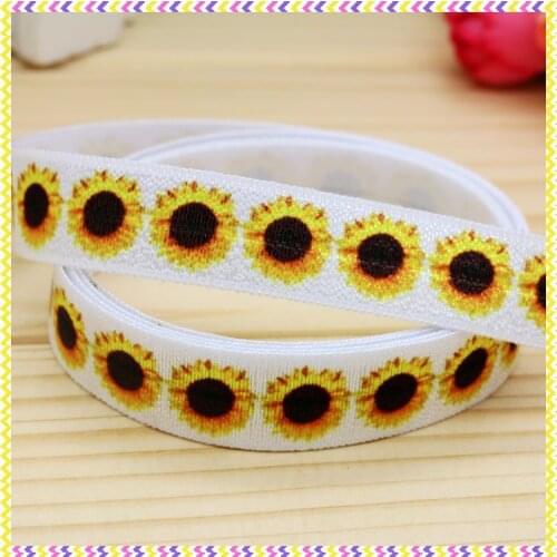 5/8'' Free shipping Fold Elastic FOE flowers printed headband headwear hair band diy decoration wholesale OEM B939
