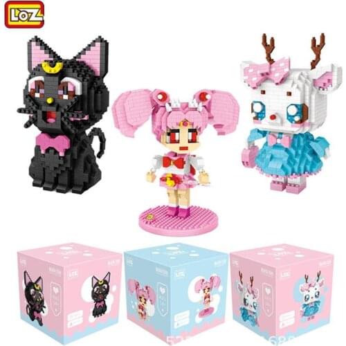 LOZ Blocks Cartoon Figure Cat Building Bricks for Children Educational Toy Kids Anime Doll Brinquedos Girls Gift 9203-9204