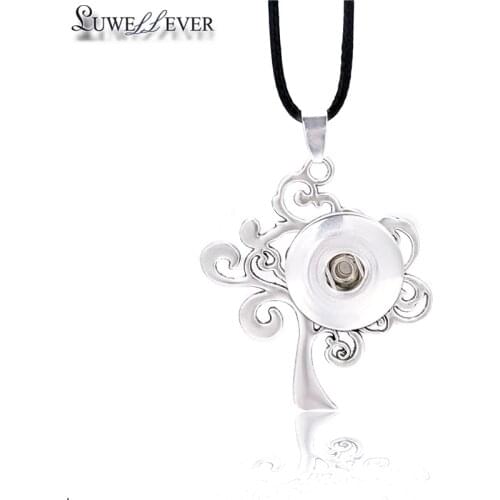 Fashion Interchangeable Flower Tree Ginger Necklace 143 Fit 12mm 18mm Snap Button Pendant Necklace Charm Jewelry For Women Gift