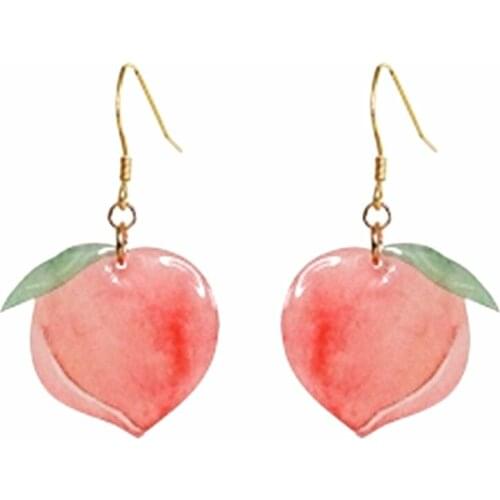 Fashion Simple sweet pink peach cute acrylic earrings For Women