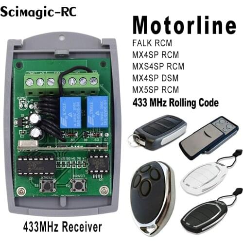 Motorline MX4SP MXS4SP DSM RCM RCA MX5SP 433MHz Garage Door Opener 2ch 12V 24V DC Switch Controller with 433MHz Transmitter