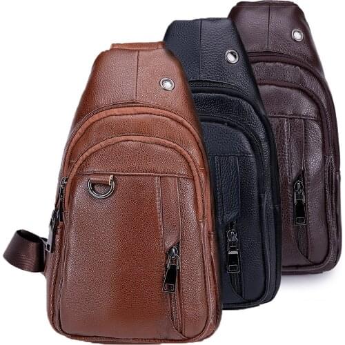 Mens leather slant straddle bag sports retro unit price bag leisure diagonal bag