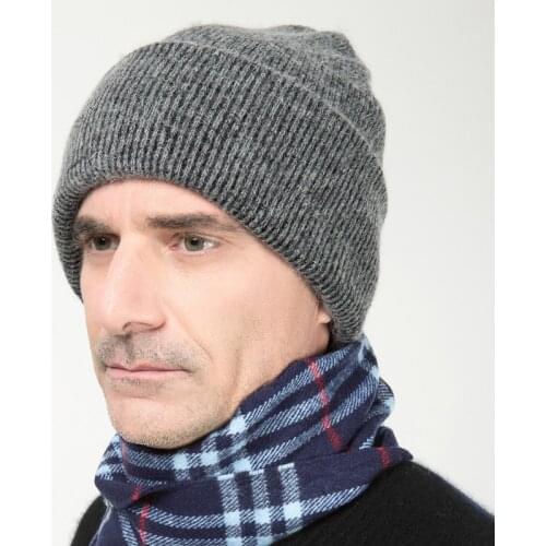 Men Slouch Wool Knitted Beanie Hats Winter Warm 2019 Thick Stretch Black Men Beanies Skullies Hats Ski Cap Gorro Invierno Hombre