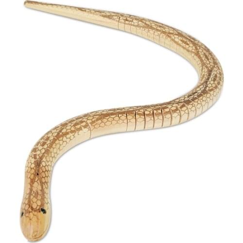 Novelty Trick Toys for Children Simulation Wooden Small Snakes Flexibility Fake Bendy Snake Toy Adorn - Random Color