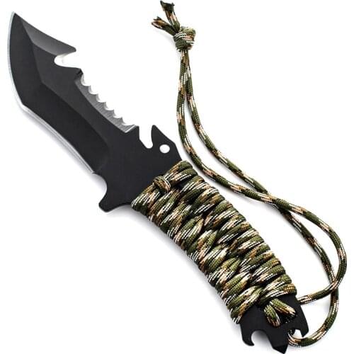 Fixed Blade Hunting Knife Survival Tactical Knife With Sheath Outdoor Combat Hiking Camping Knives For Self-defense EDC Tool