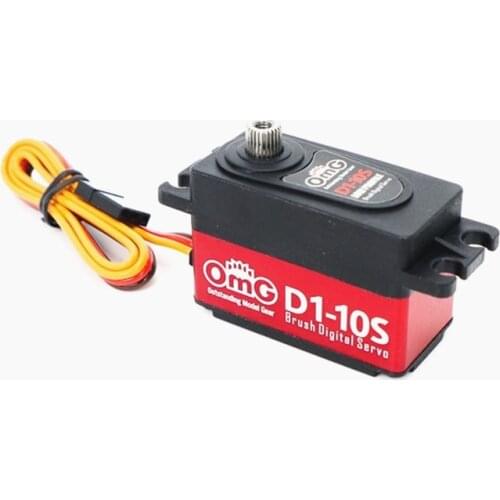 OmG D1-10S 10kg Short Body Digital Brushed Steering Gear 1:10 Racing Drift Car Digital Servo For Rc Racing Car Accessories