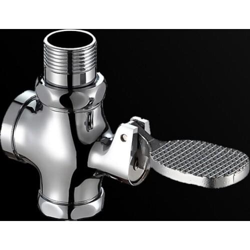 Bathroom Toilet Urinal Flush Valve Flushing Pedal Foot Pressing Type Public Toilet Drain Valve Time Delay Self Closing WC Flush
