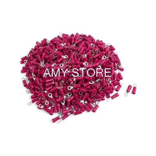 RV1.25-3.2 Ring Tongue Type Pre Insulated Terminals Red for AWG 22-16