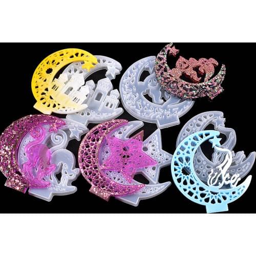 Resin Crescents Silicone Mold Castle Exhibition Board Making Molds Epoxy Casting Molds DIY Crafts Decoration Home Table Ornament