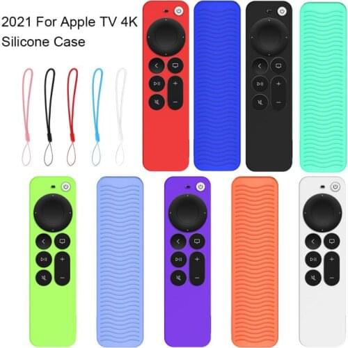 Protector For 2021 Apple TV 4 Silicone Colorful Remote Controll Case Soft Non-dust Shockproof Protective Covers