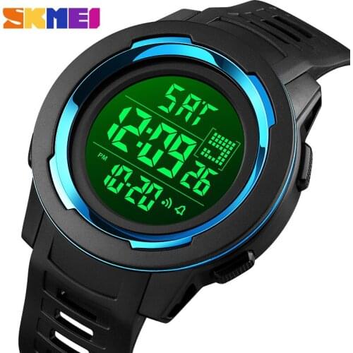 SKMEI Sport Watch Men Multifunction 5Bar Waterproof PU Strap LED Display Watches Chrono Digital Wristwatch Relogio Masculino