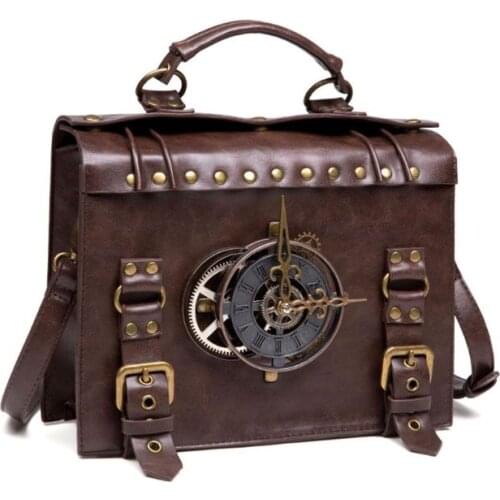 Steampunk Gear Crossbody Bags Retro Messenger Bags Gothic Shoulder Handbags Satchel Phone Pouch for Women Ladies 28GD