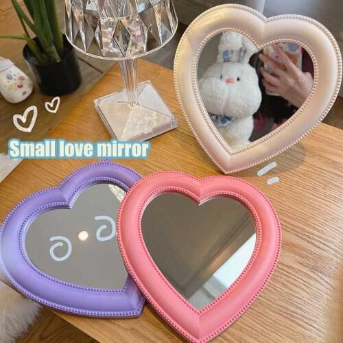 W&G Ins Creative Love Makeup Mirror Japanese Sweet Soft Girl Desktop Mirror Princess Mirror Cute Wall Mount