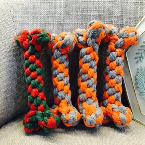 1pcs High Quality Pet Dog Toy Bone Shape Cotton Rope Puppy Chew Toys Teath Molar Knot Cleaning Outdoor Fun Training Pet Supply