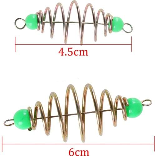 HOT! Coil Inline Method Feeder Stainless Steel Bait Thrower Fishing Feeder Spring 10pcs