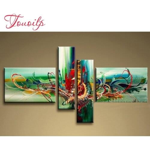 4 Piece Abstract animal,5d Diamond Embroidery picture decor,5D Diy Diamond Painting cross stitch Needlework Mosaic Stickers Gift