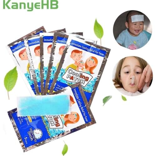 5pcs Cooling Patches For Fever Headache Heat stroke Toothache Plaster Physical Lower Temperature Ice Gel Polymer Hydrogel Pad