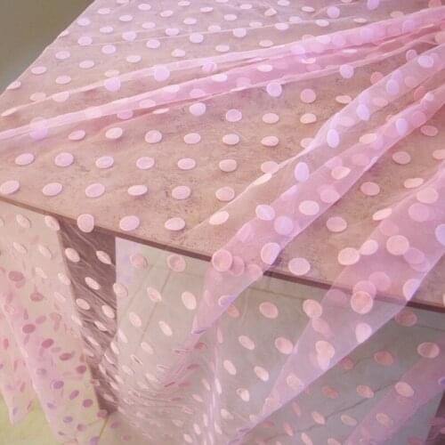 5 yards Pink Exquisite Colorful Polka Dots Tulle Lace Fabric Exquisite Bridal Wedding Lace Headband Fabric 59" width 16 Colors