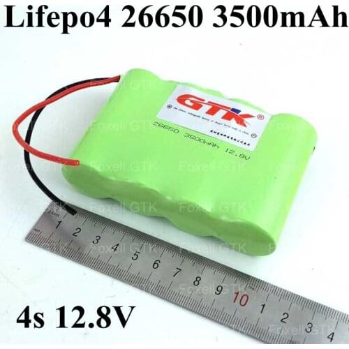 8pcs GTK Lifepo4 4s 12.8V battery pack 26650 3500mAh 12v with PCB for cctv camera pro power tools LED amplifier Router heating