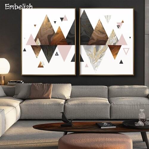 Free Shipping Nordic Style Geometric Figure Modern Home Decor Wall Art Pictures For Living Room HD Print On Canvas Oil Paintings