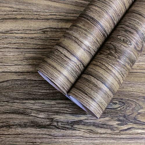 Peel And Stick Wallpaper - Decorative Self Adhesive Vinyl Film Wood Grain Wallpaper For Furniture Cabinet Countertop Shelf Paper