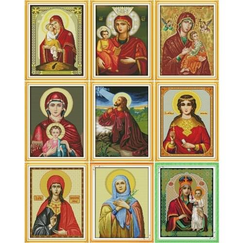 HUACAN Embroidery Religion Sets Cross Stitch Jesus Patterns Needlework 11CT 14CT Kits White Canvas Home Decoration DIY Gift