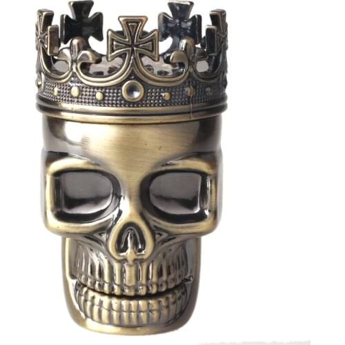 New Arrival Classic Hot King Skull Metal Tobacco Herb Spice Grinder 3 Layers Crusher Hand Muller