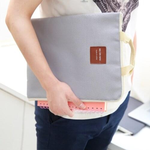 Zipper Multi-layer A4 File Bag Laptop Mobile Phone Oxford Canvas Briefcase Storage Bags Document Organizer File Folder