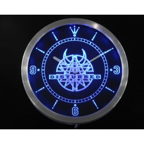 Nc0147 Disturbed Rock n Roll Bar Pub Neon Light Signs LED Wall Clock