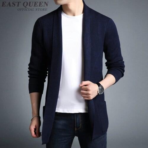 New Fashion Mens Sweaters 2019 Autumn MenS Slim Long Solid Color Knitted Jacket MenS Casual Sweater Cardigan Coats KK2943