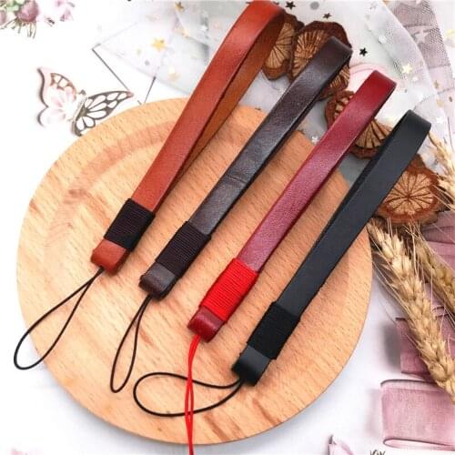 NEW Genuine Leather Retro simple Handmade tie line Hand Rope lanyard for Key Office USB Camera MP3 DIY phone hang Slings rope