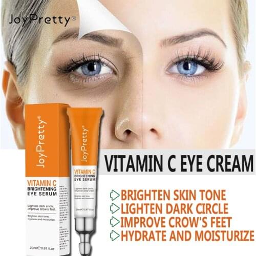 JoyPretty Whitening Cream Dark Circles Removal Vitamin C Fade Eye Bags Anti Wrinkle Serum Brightening Moisturizing Eye Care
