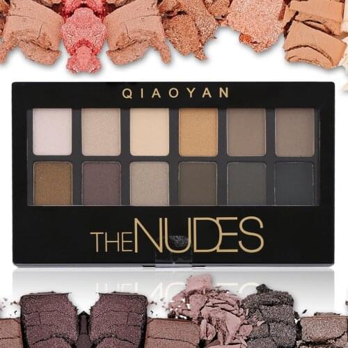HOT Women Cosmetic Matte Eye Shadow 12 Colors Make Up Set Nude Pallete Eyeshadow Palette Brighten Female Beauty Makeup Eyeshadow