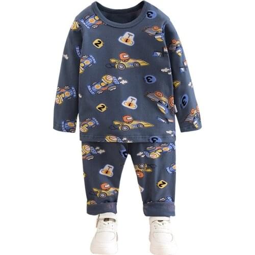 TUONXYE Boys Girls Pajamas Set Children Dinosaur Racing car Cotton Kids Long Sleeves Pijama Baby Sleepwear Clothing Nightwear