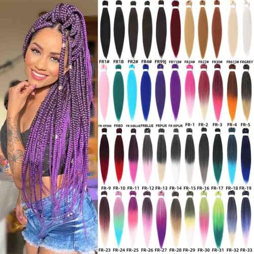 CLong Braided hair Kanekalon pre-stretched hair extension hot water suit synthetic fiber braided texture hair extension