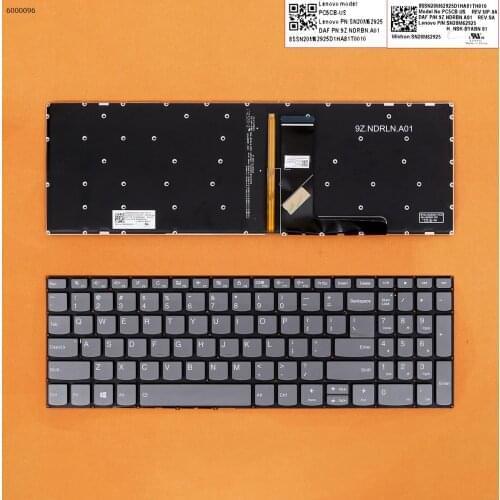 US QWERTY New Replacement Keyboard for Lenovo Ideapad 320-17IKB 320-17ISK 320-17AST 320-17ABR Laptop Gray with Backlit NO Frame