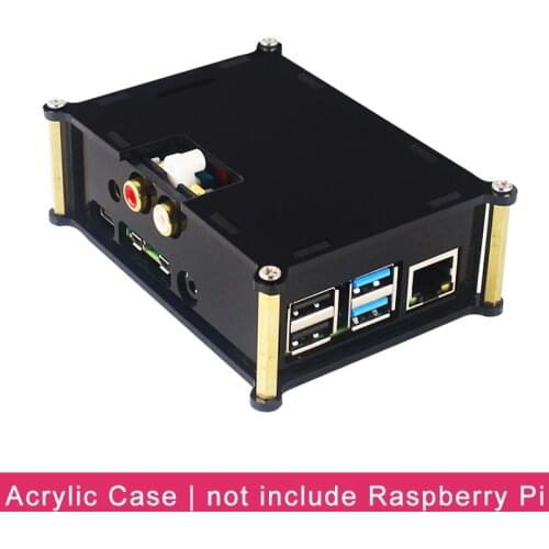 Raspberry Pi 4 Model B PiFi DAC+ V2.0 Sound Card Acrylic Case Audio Board Box Shell for Raspberry Pi 4 DIFI DAC Extension Board