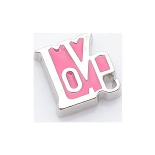 Rose LOVE, Floating charms,Fit floating charm lockets, FC0091
