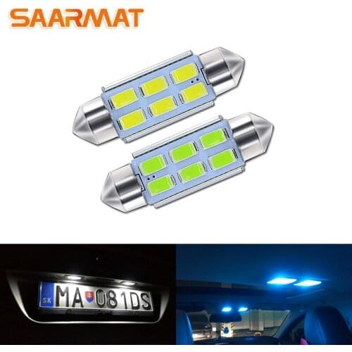 SAARMAT 2*Pieces C5W Festoon-31mm-36mm-39mm-42mm light bulbs for auto License Plate Lights Number lamp car reading lights stylin