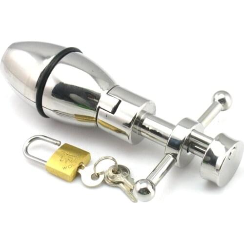 Sex Shop 304 Stainless Steel Metal Openable Anal Plugs Heavy Anus Beads Lock with Handles Sex Toys for Men Women Sex Products