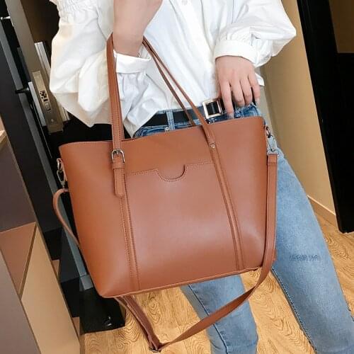 Women Messenger Bags Ladies Casual Tote Bags Large Solid Color Women Handbags Leather Women Shoulder Bags Designer